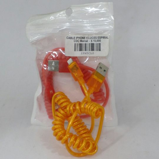 CABLE IPHONE 5 LUCES ESPIRAL