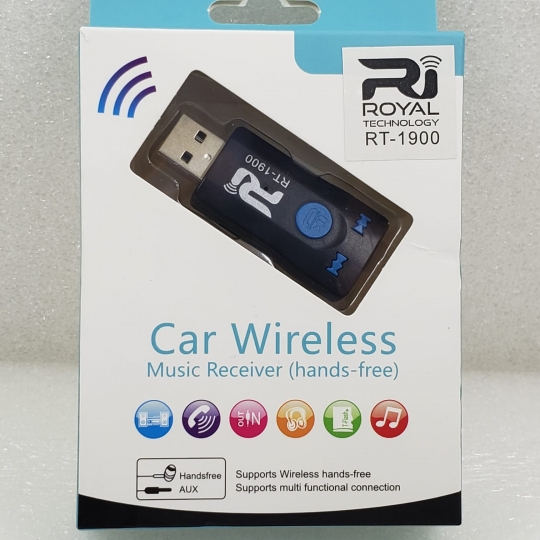 ADAPTADOR BLUETOOTH CARRO CAR WIRELESS ROYAL RT-1900