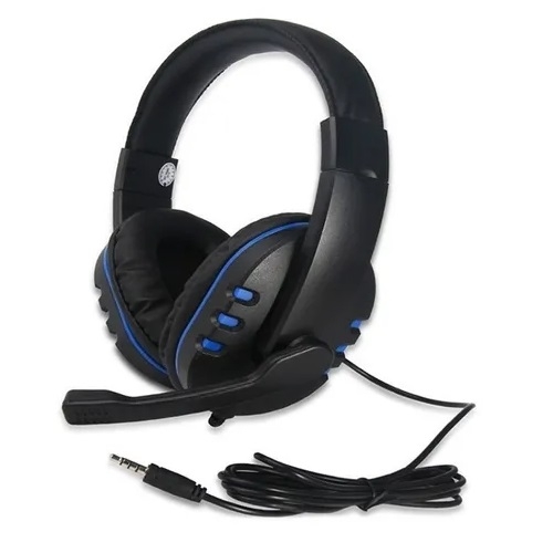 DIADEMA GAMER  PLU JACK TRIESTEREO PS3 PS4 XBOX PC COMPUTADOR CON ADAPTADOR A DOS PUNTAS JACK AUDIO Y MICROFONO