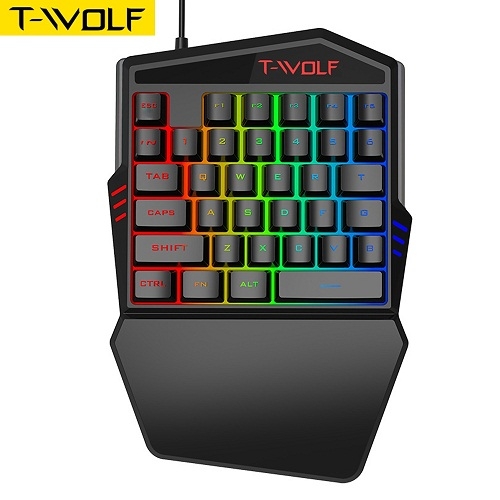 TECLADO GAMER UNA MANO 35 TECLAS LUMINOSO T-WOLF