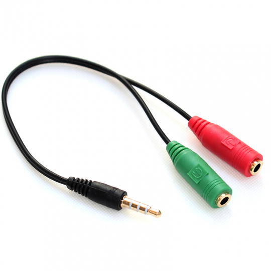 ADAPTADOR CONVERTIDOR DIVISOR AUDIFONO Y MICROFONO 